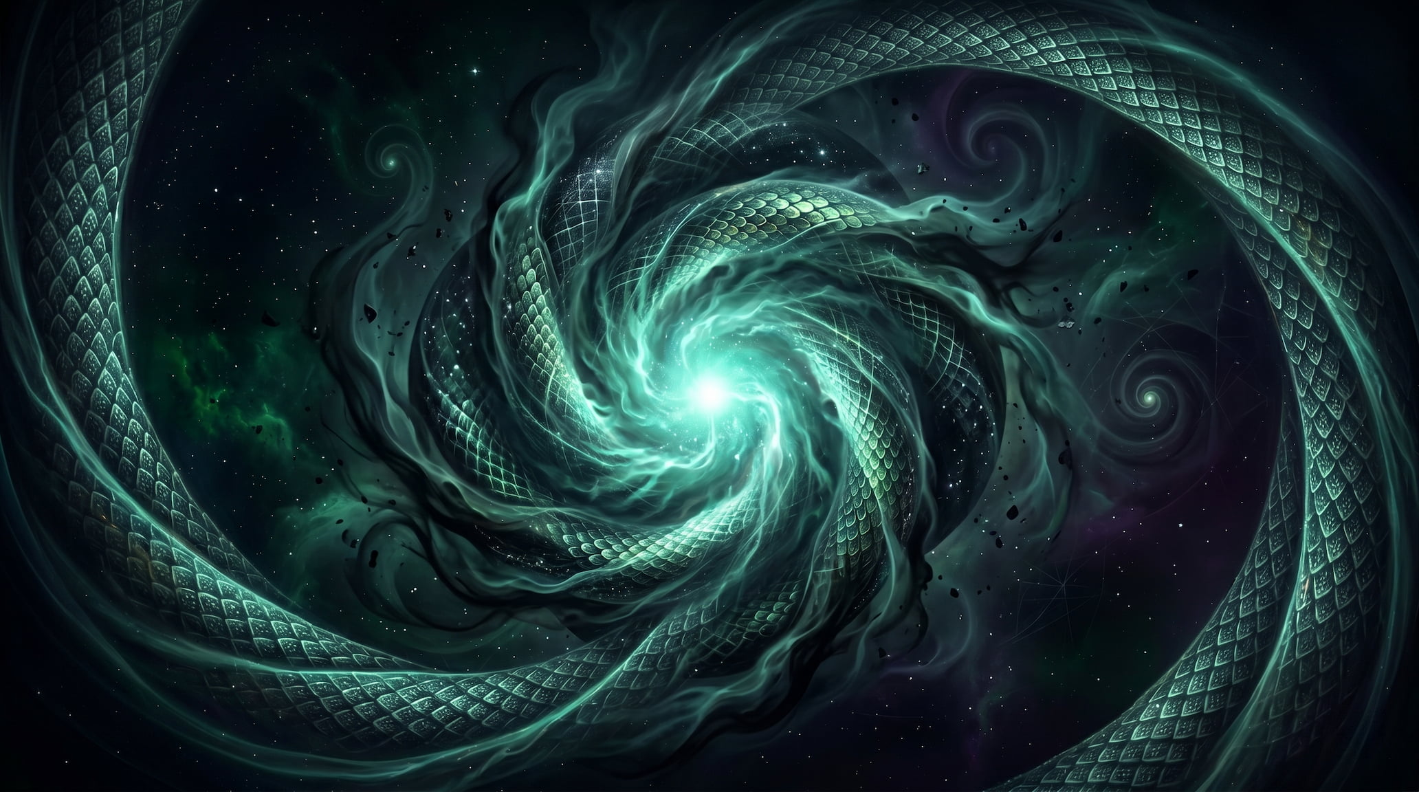 Ashlesha nakshatra, illustrated as coiled serpent